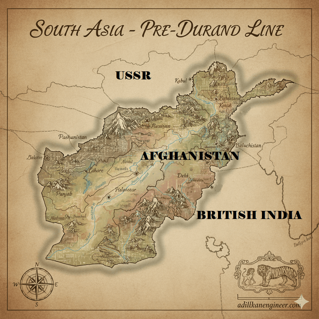 South Asia Map Before Durend Line - image by adilkhanengineer.com
